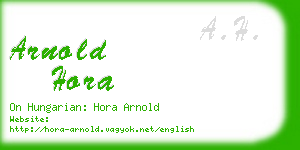 arnold hora business card